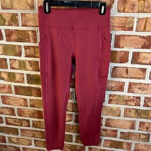 Lululemon Red Leggings with pockets. Size 8